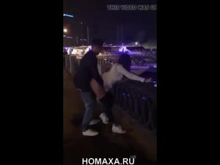 fucking a young bitch right on the street on the bridge (amateur porn nudity in public